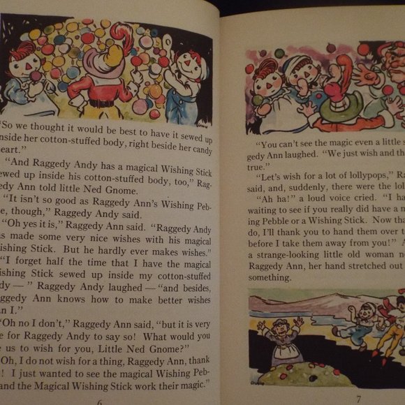 Vintage 1961 Raggedy Ann and the Wonderful Witch HC Book by Johnny Gruelle - Picture 4 of 6